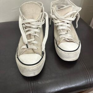 Casual Cream High-Top Sneakers